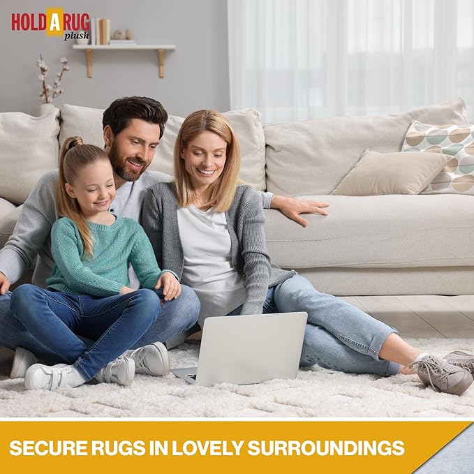 Hold-a-Rug Plush 2' x 14' Non-Skid, Non-Slip Rug Pad, Reversible Gripper, ¼" Thick, Safe for All Floors and Carpet, Keep Area Rugs Secure