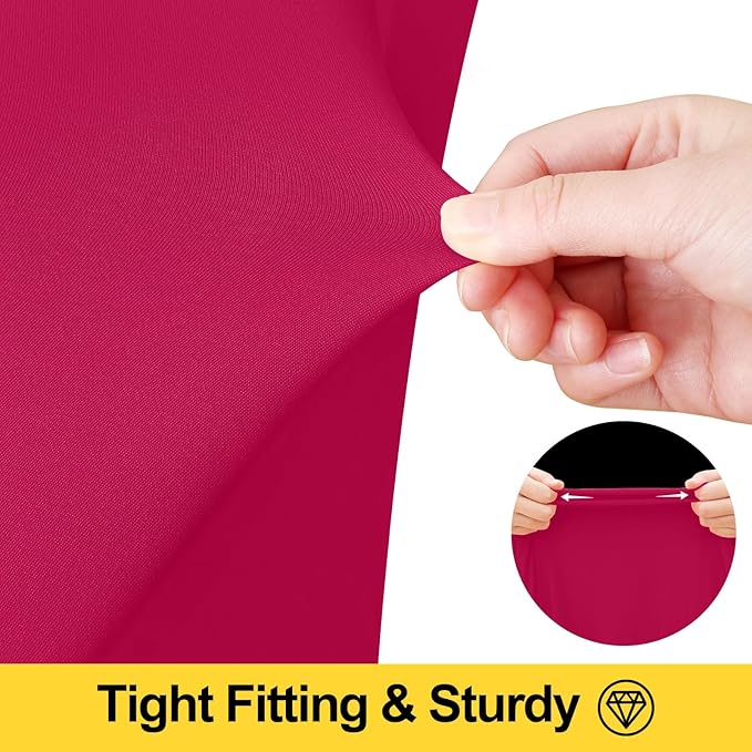 Smiry Spandex Tablecloth, Elastic Fitted Stretch Tablecloth for 6FT Rectangle Tables, Waterproof Washable Table Cover Skirt for Outdoor, Wedding, Banquet & Parties (Fuchsia, 72Lx30Wx30H Inch)