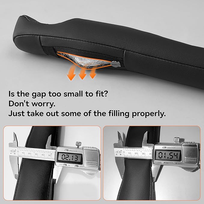 POKSRI Car Seat Gap Filler, 2 Pack Leather Gap Organizers Stop Things from Dropping into The Gap Between Seat and Console, Adjustable Width 1.4-2.4 Inches Fits Most Car/Truck/SUV, Accessories (Wine)