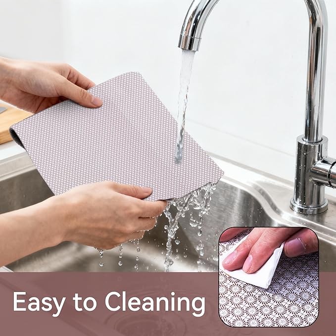 FIFTY FEET 12"x120" Non-Adhesive Shelf Liner for Kitchen Cabinets and Drawers, Washable Non-Slip PVC Cabinet Liner (Red Circle)(1 Roll)