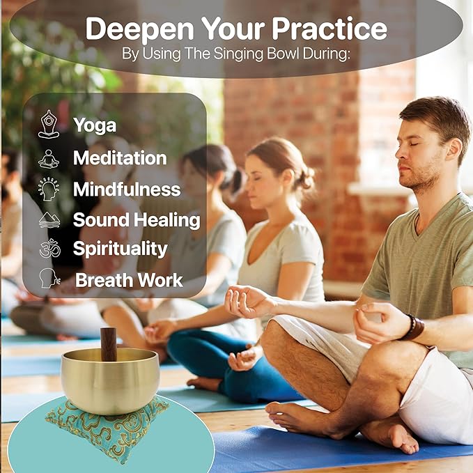 ZENPROSPERA Tibetan Singing Bowl Set – 6-Inch Sound Bowl for Meditation, Relaxation & Chakra Healing | The ZenRise Bowl - Flower of Life Edition - With Mallet, Gift Box, & Cushion