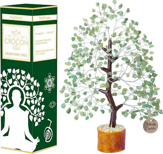 Green Jade Crystals Tree of Life Decor for Shelf Healing Crystals Spiritual Gift Sage Green Office & Room Decor House Warming Gifts New Home Decor Feng Shui Birthday Gifts for Women & Men