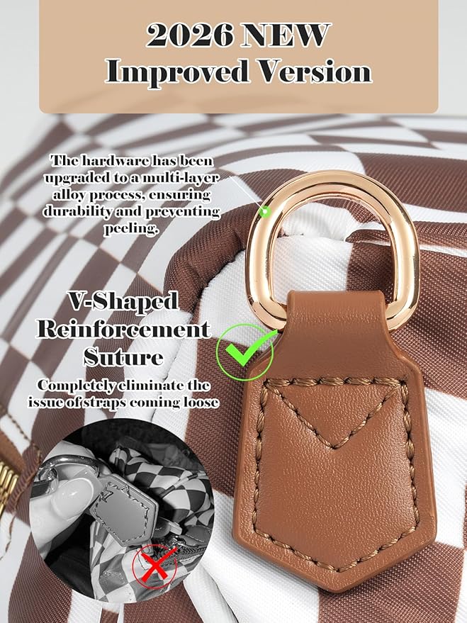 Black and White Checkered Crossbody Bag Bum Bag for Women, Spacious Checkered Purse Fanny Packs Belt Bag