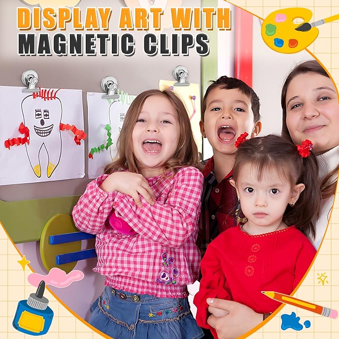 Grtard 100 Pack Magnetic Clips Heavy Duty, Magnet Clips for Fridge, Refrigerator Magnets with Clip, No-Scratch Strong Magnetic Clip for Refrigerator, Whiteboard, Cruise Cabins, Locker