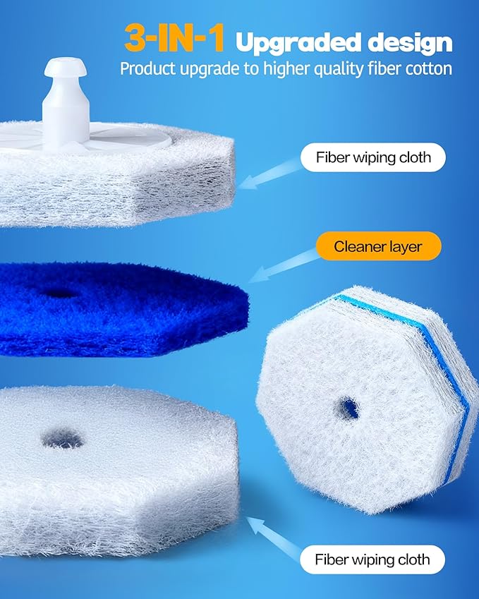 100 Pack Toilet Wand Refills Compatible with Clorox, Instant Foam Cleaning, Secure Lock No Slipping, Odor Neutralizing, Easy Snap-On Design