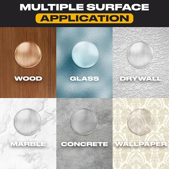 Clear Door Stoppers - Large 3.15" (4 PCS) - Door Stoppers for Wall with Strong Back Adhesive - Quiet and Shock Absorbent Silicone Wall Protectors from Door Knobs - Protects Every Surface