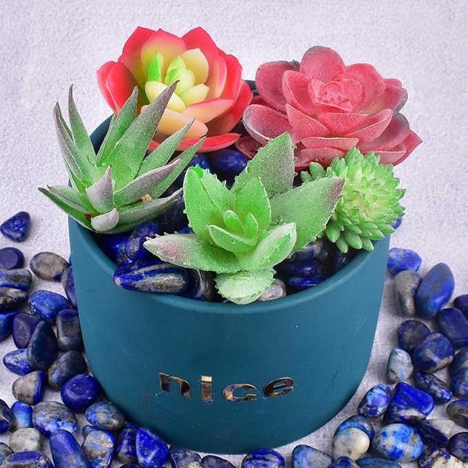 Polished Lapis Lazuli Crystals - 0.5" 10 oz Handpicked Natural Tumbled Gemstones Rocks, Pebbles for Reiki, Chakra, Healing Home Decor