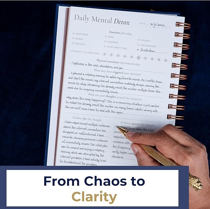 Mental Health Journal - Guided Gratitude & Mindfulness Journal for Men and Women with Prompts for Stress Relief and Daily Reflection - Best for Guided Transformation, Anxiety & Mood Tracker - Echo & Odyssey