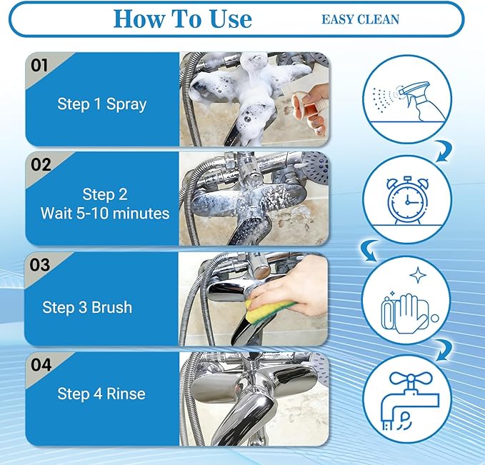 Snowlily Hard Water Stain Remover – 20 Oz Glass Shower Door Cleaner, Soap Scum & Calcium Remover for Windows, Tile, Grout, Toilet, Tubs – Bleach-Free Spray