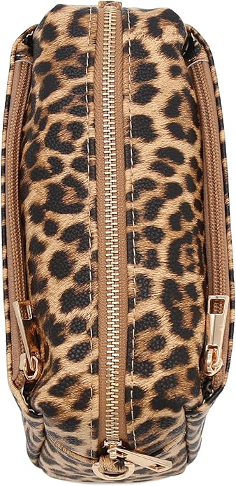 FashionPuzzle Triple Zip Small Crossbody Bag