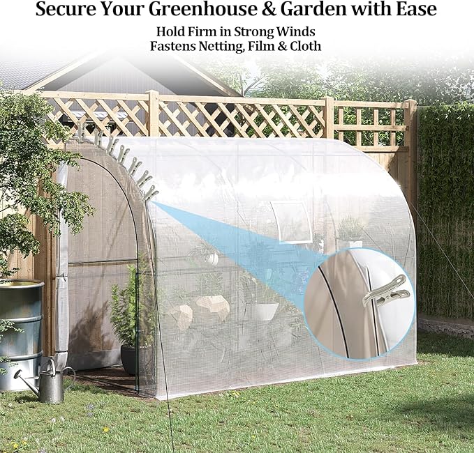 Garden Clips Stainless Steel Greenhouse Clamps Spring Clips for Garden Mesh, Shade Cloth, and Plant Support for Plants, Greenhouse, Outdoor Gardening (20 Pack)