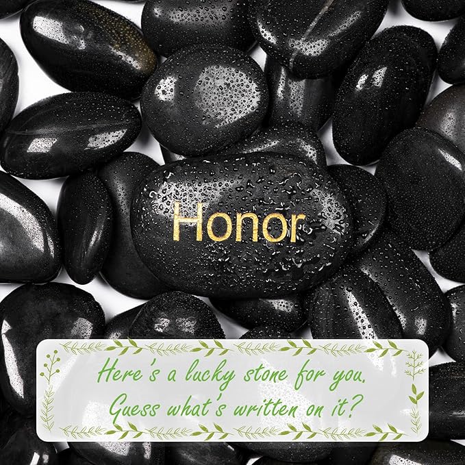 20lbs Natural River Rocks, High-Polished Pebbles for Plants Garden, 1-2 inch Decorative Stones, Ideal for Fish Tank, Vases, Crafting, Home Decor and Garden Landscaping Rocks,Black