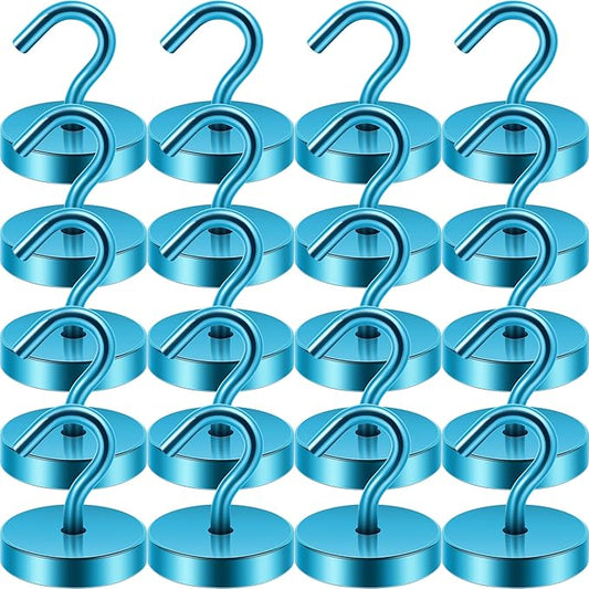 Neosmuk Magnetic Hooks, Cruise Ship Essentials, 120lb+ Heavy Duty Magnetic Hooks for Cruise Cabins, Refrigerator, Grill, Hanging, and Travel | Extra Strong Must-Haves Magnet Hook,RoyalBlue,Pack of 20