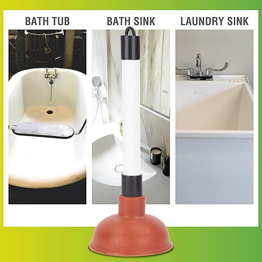 LDR 512 3110A Sink Drain Bathrooms, Kitchens, Baths, Showers Compact and Powerful Easy to Store and Hide, Mini Plunger
