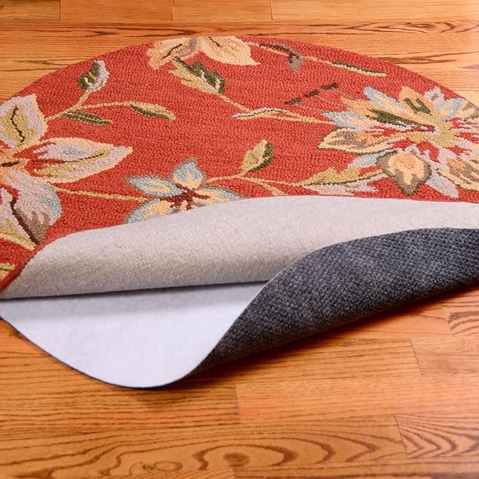 Teebaud 9' Round Non-Slip Rug Pad, Reversible Gripper, Non Skid Pads for Hardwood, Vinyl, Tile, Laminate Floors, Keep Area Rugs Secure, Natural Materials Safe for Indoor Flooring, ¼” Thick