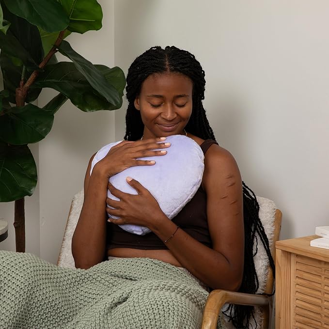 HUGIMALS Heart to Hug Pillow in Lavender | 5 lb Cozy Weighted Pillow for Self Care Ultra Soft Sensory Heart Shaped Pillow for Comfort, Relaxation, Sleep - Thoughtful Gift for Adults and Teens