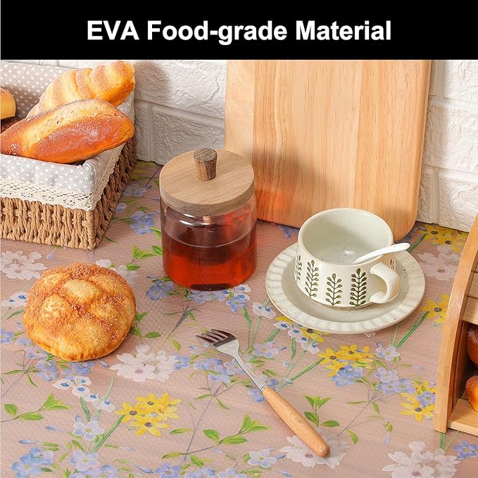 Cooyes Shelf Liner - Premium Non-Adhesive Cabinet & Drawer Liner for Kitchen - Waterproof Shelf Paper with Modern Pattern - Durable EVA Cabinet Mat - Easy to Cut (23.6" W x 360" L)