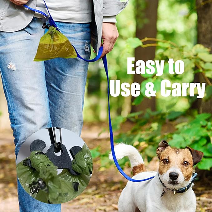 Black and Pink Dog Waste Bag Dispensers - Leash Attachment Dog Poop Bag Holders With Hands-Free Holder Carriers