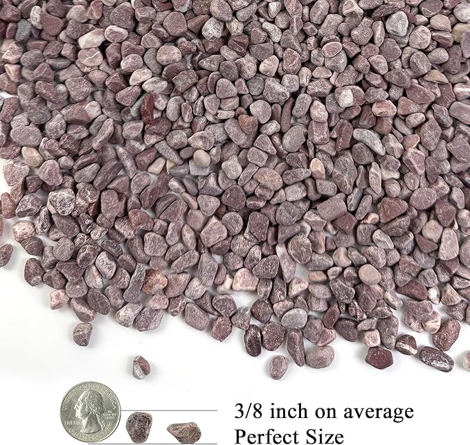 FANTIAN 2 lbs Succulent and Cactus Pebbles Gravel, 3/8 Inch Decorative Red River Rocks for Plants Indoor, Vases, Terrariums, Potted Top Dressing and Outdoor Decorative Stones