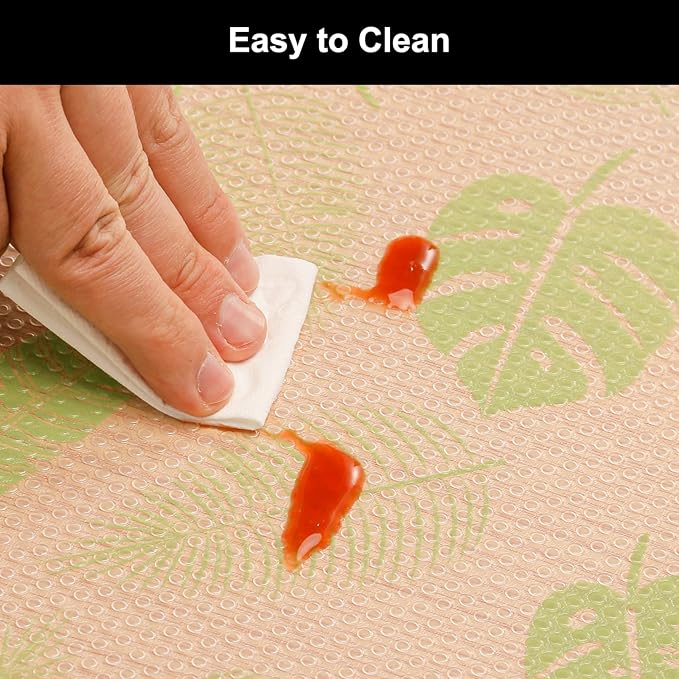 Cooyes Shelf Liner - Premium Non-Adhesive Cabinet & Drawer Liner for Kitchen - Waterproof Shelf Paper with Modern Pattern - Durable EVA Cabinet Mat - Easy to Cut (17.5" W x 197" L)