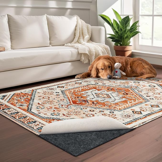 100% Waterproof Rug pad, 10x14 ft Area Rug Non-Slip Rug Pads, Carpet Pads for All Floors and finishes, Felt pad for Hardwood Floors, Keep Carpets in Place Soft and Secure