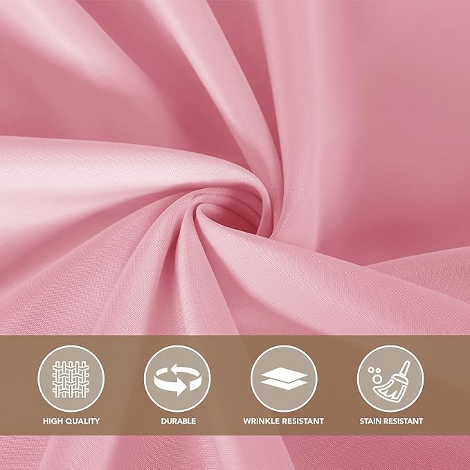sancua Round Tablecloth 120 Inch Diameter, 8 Pack - Circle Polyester Fabric Table Cloth for Wedding Party Reception Banquet Birthday, Washable Formal Table Cover (Fit 48-96 Inch Tables), Pink