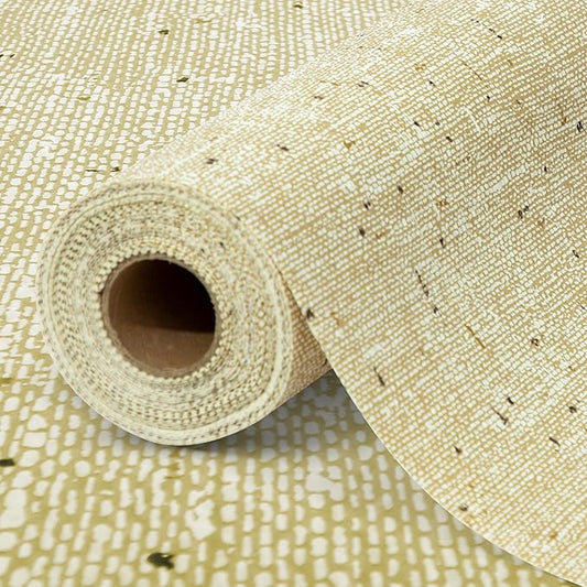FIFTY FEET 12"x120" Non-Adhesive Shelf Liner for Kitchen Cabinets and Drawers, Washable Non-Slip PVC Cabinet Liner (Yellow)(7 Roll)