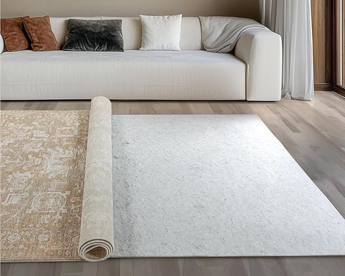 WELL WOVEN Premium 1/4" Thick Felt Rug Pad 2x6 - Non Slip Rubber Backing for Hard Floors & Carpet - Easy Cut to Size for Custom Fit - Superior Cushioning & Floor Protection Shield