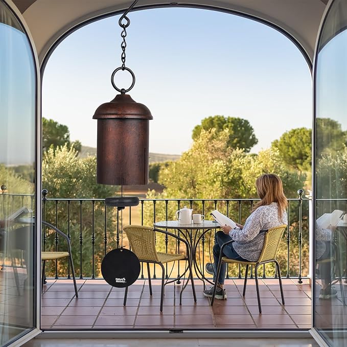 Deep Tone Wind Chimes for Outside - 22" Bronze Serenity Bell, Durable Anodized Aluminum Wind Chimes for Garden, Patio, Porch, Yard, Memorial and Housewarming Gifts, Weather-Resistant Outdoor Decor