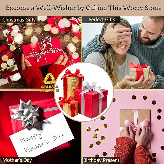 Pack of 12 Worry Stones Bulk Set – Wholesale Bulk Crystal Thumb Worry Stone for Anguish, Stress – Relaxing and Soothing Balance Stones for Meditation – Healing Stones and Crystals for Women and Men