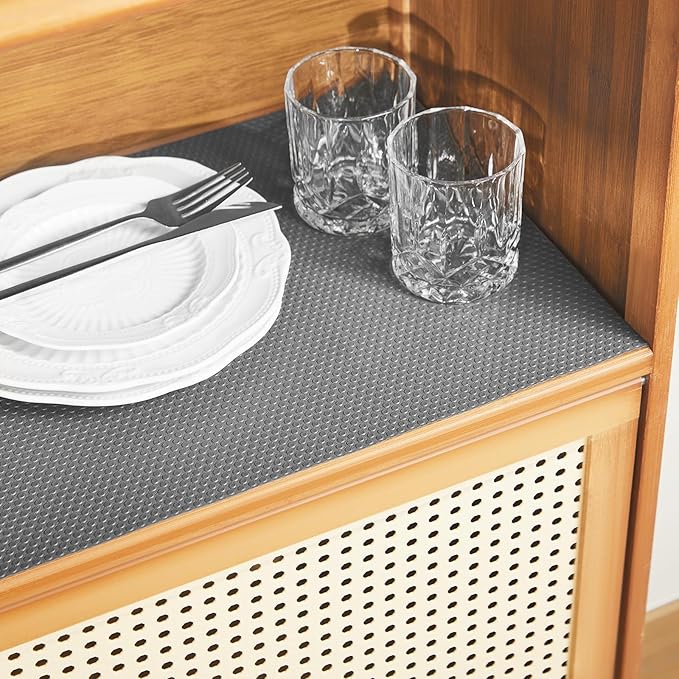 ALIUNI 100% EVA Shelf Liner for Kitchen Cabinet, 18" x 240" Drawer Liners Non Adhesive Non Slip Waterproof Plastic Paper, Dresser Pantry Bathroom Refrigerator Protector, Grey