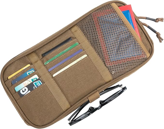 EXCELLENT ELITE SPANKER Car Sun Visor Organizer Auto Interior Accessories Visor Storage Pouch Holder for Car, SUV, Truck with Multi-Pocket (Coyote Brown)