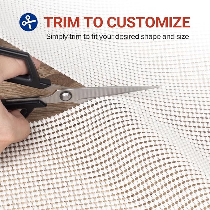 Non-Slip Rug Pad Gripper 7x9 Feet, Anti Skid Mat for Under Area Rugs, Keeps Rugs in Position and Safe, Thick Cushioned Carpet Pad for Hardwood Floors Protection