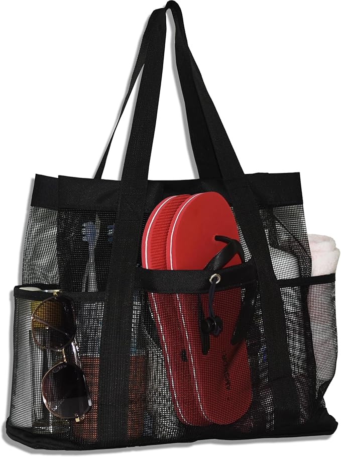 Large Mesh Shower Caddy Portable Tote, Quick Drying Bag for Travel, University Dorm, Camping, Beach, Gym, Swimming Pool, RV