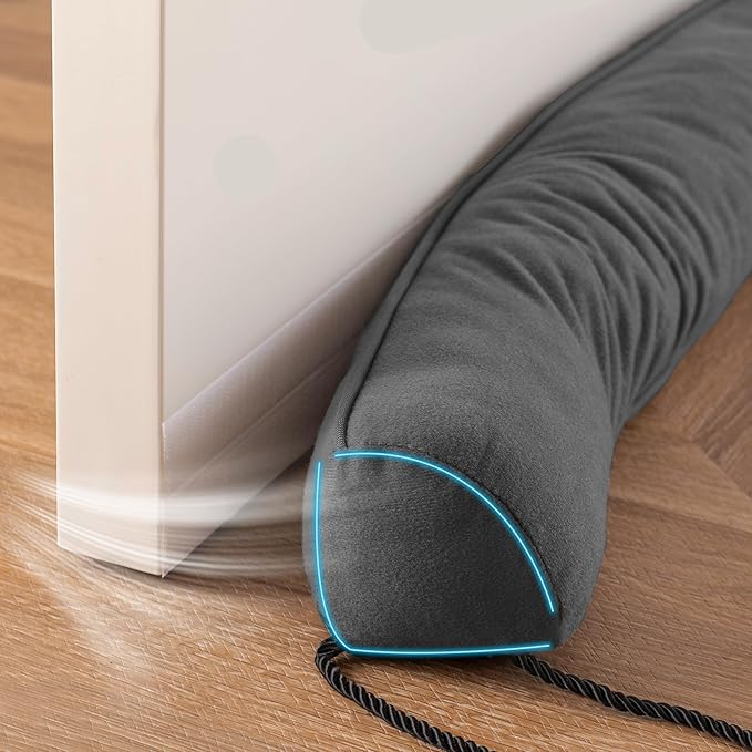 Sunolga 20" Door Draft Stopper Blocks Hot and Cold Air with Removable Washable Cover for Gaps Up to 3", All-Season Seal for Noise, Door Sweep for Bottom of Door and Window, Home Essentials, Gray
