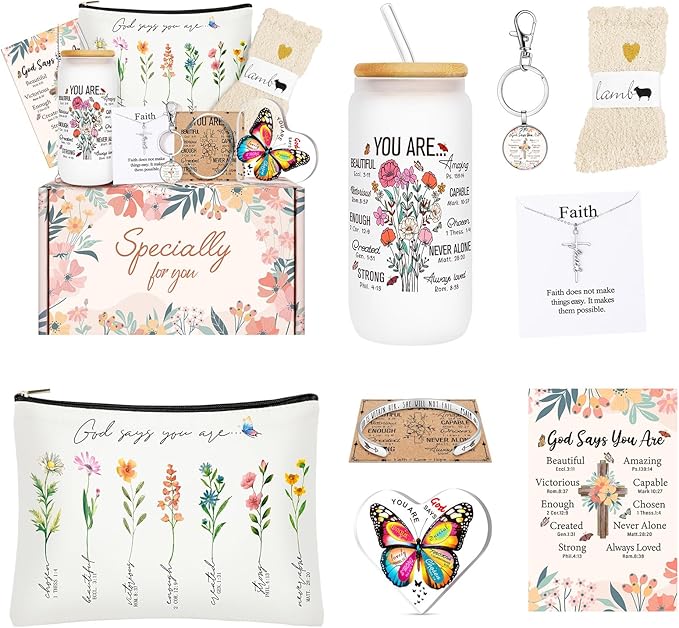 12PCS Christian Gifts for Women Faith,Inspirational Gifts for Women,Christian Birthday Gifts,Spiritual Religious Gifts, Get Well Soon Gifts for Mom,Friends,Sister,Wife,Girlfriends
