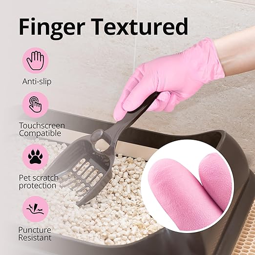 SwiftGrip Pink Nitrile Gloves, 3-mil, Industrial Gloves Disposable Latex Free, for Cleaning & Esthetician, Rubber Powder-Free, 100-ct Box (X-Large)