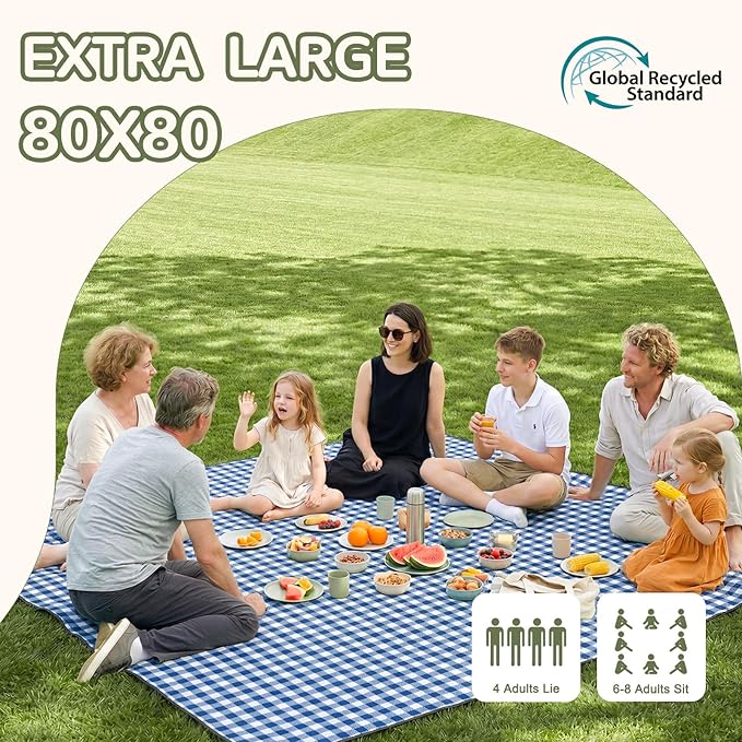 Genovega Waterproof Picnic Blanket Beach Outdoor Mat Rug Registry Wedding Search by Name Must Have Items Newly Wed Married Couple Gifts Bridal Husband Wife Men Women Mr Mrs 1 Anniversary Present