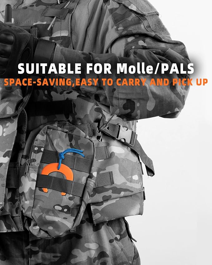 Door Jam, First Responder Door Stop for Law Enforcement, Police, Emergency Medical Services, Tactical Door with Nylon Paracord Attachments for Easy Grab Access, Molle/PALS Compatible(1 Orange&2 Green)