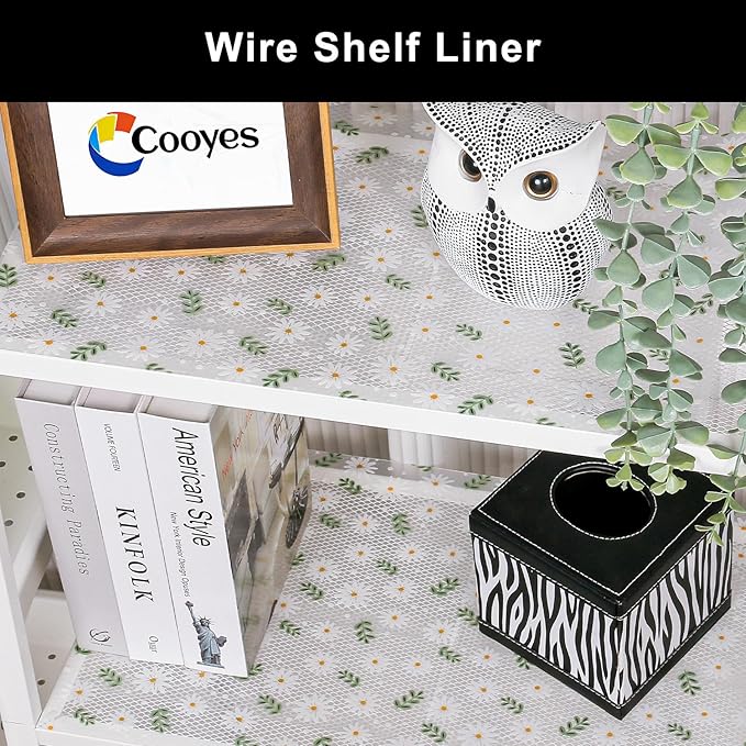 Cooyes Shelf Liner – Premium Non-Adhesive Cabinet & Drawer Liner for Kitchen – Waterproof Shelf Paper with Modern Pattern – Durable EVA Cabinet Mat – Easy to Cut (23.6" W x 118" L)