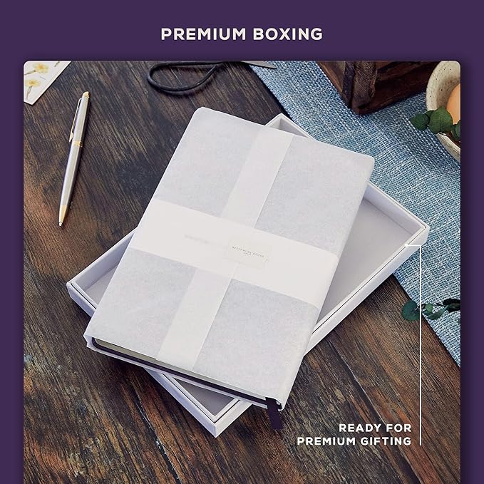 BEECHMORE BOOKS Lined Journal Notebook, 5.8 x 8.3 inch, A5 160 Lined Pages, Hardcover Leather Journals for Women, Men, Writing and Notebooks for Work - 120 GSM Thick Paper, Gifts Box Included