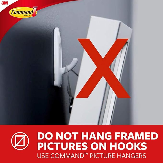 Command Medium Designer Hooks, 2 Hooks and 4 Command Strips, Damage-Free Hanging Wall Hook with Adhesive Strips, No Tools Great for Hanging, Organization and Storage, Holds up to 3 lb
