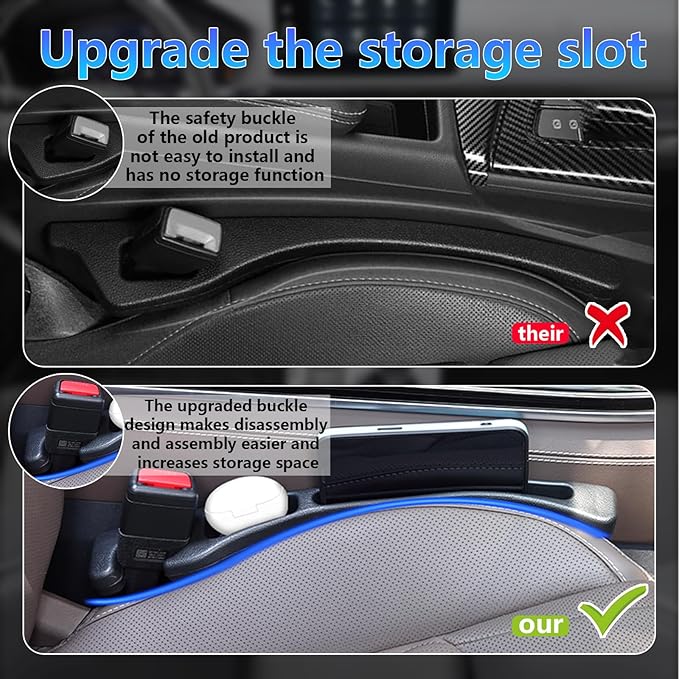 【Compatible with Honda CR-V】 Seat Gap Filler,No Drop Seat Guard Compatible with Honda CR-V,Drop Seat Guards for Cars(2Pcs),Emergency Keychain Car Escape Tool(2Pcs)