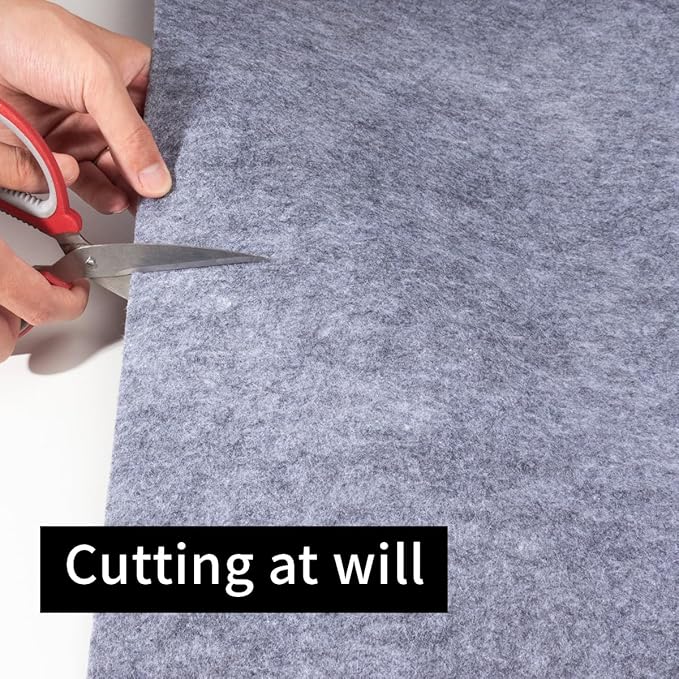 Felt Rug Pad - 1/2" 4x6 Foot Extra Large Area Liner for All Floors and Trims, Thick Pad for Hardwood Floors Under Rugs, Keeps Rugs Softly and Securely in Place