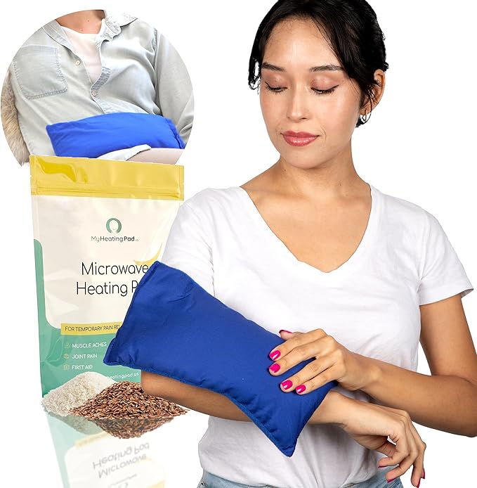 My Heating Pad for Pain Relief - Moist Microwavable Heating Pad for Joints and Muscles Relief - Microwave Hot Pack Heat Pad for Cramps - Calming Chilled or Heated Pad Therapy - 1 Pack Blue