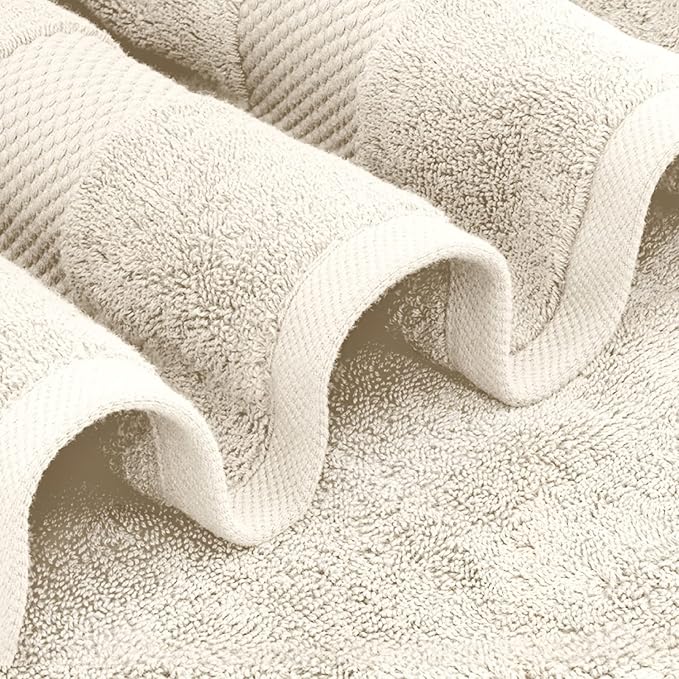 White Classic Luxury Soft Ivory Bath Sheet Towels - 650 GSM Cotton Luxury Bath Towels Extra Large 35x70 | Highly Absorbent and Quick Dry | Hotel Collection Extra Large Bath Towels Oversized, 2 Pack