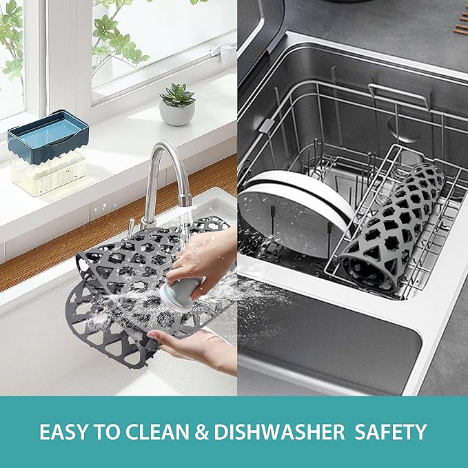 Sink Protectors for Kitchen Sink, Kitchen Sink Accessory - Silicone Mats Grid for Stainless Steel Strainer Bottom of Farmhouse Porcelain sinks (30”x14”)