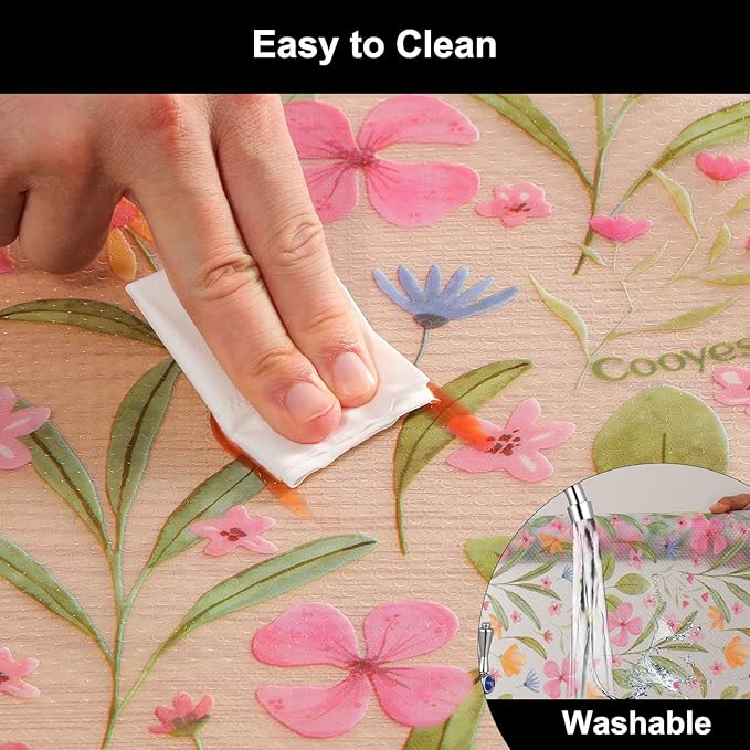 Cooyes Shelf Liner – Premium Non-Adhesive Cabinet & Drawer Liner for Kitchen – Waterproof Shelf Paper with Modern Pattern – Durable EVA Cabinet Mat – Easy to Cut （23.6" W x 236" L）