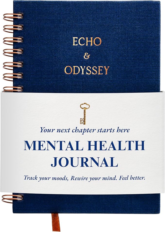 Mental Health Journal - Guided Gratitude & Mindfulness Journal for Men and Women with Prompts for Stress Relief and Daily Reflection - Best for Guided Transformation, Anxiety & Mood Tracker - Echo & Odyssey