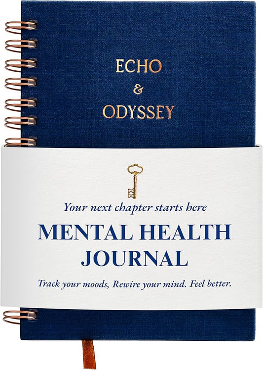 Mental Health Journal - Guided Gratitude & Mindfulness Journal for Men and Women with Prompts for Stress Relief and Daily Reflection - Best for Guided Transformation, Anxiety & Mood Tracker - Echo & Odyssey